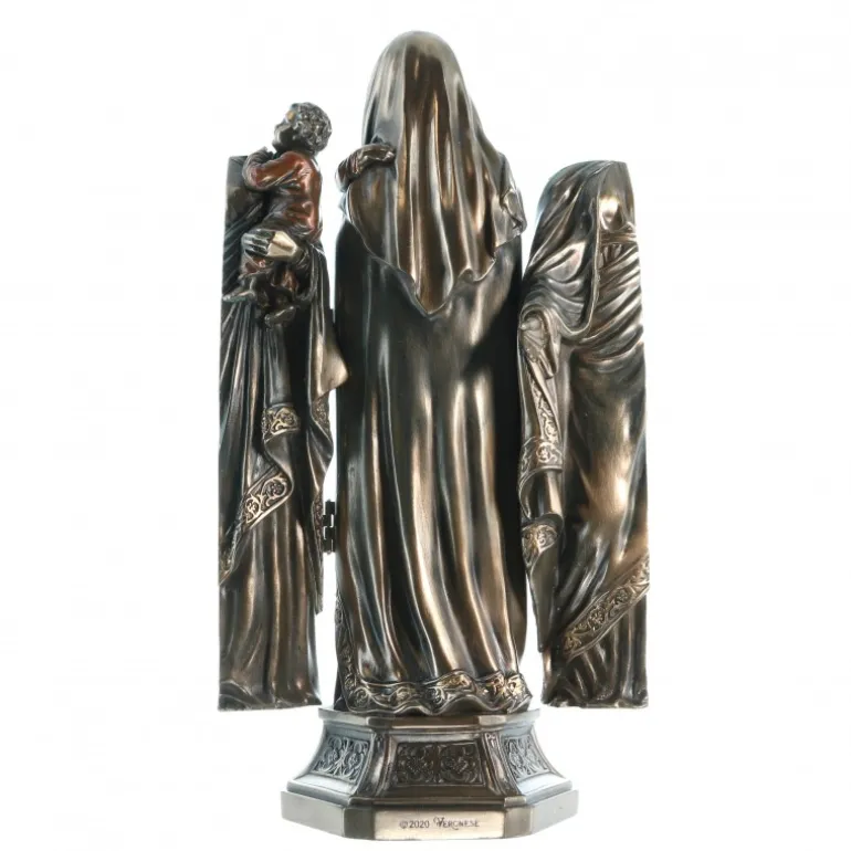 Palais du Rosaire Statue de la Vierge à l'Enfant bronze coulé à froid 20cm^ Statue Funéraire | Statue En Bronze Et Métal