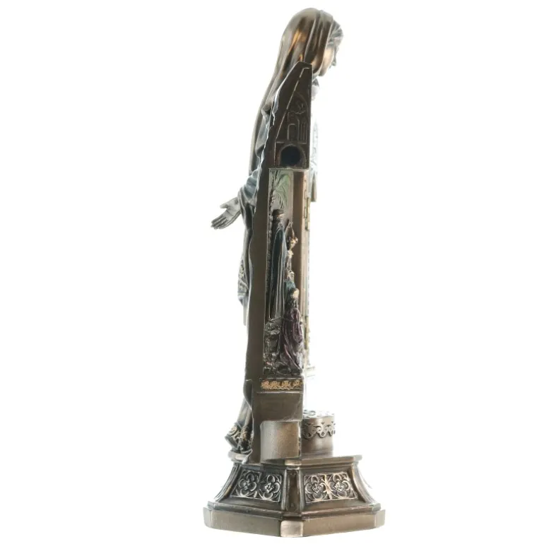 Palais du Rosaire Statue de la Vierge à l'Enfant bronze coulé à froid 20cm^ Statue Funéraire | Statue En Bronze Et Métal