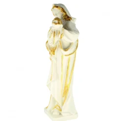 Palais du Rosaire Statue de la Vierge à l'Enfant en résine blanche et pailletée 19cm^ Autres Statues De La Vierge