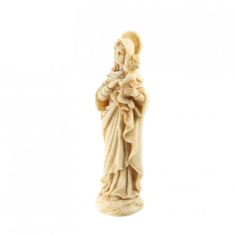 Palais du Rosaire Statue de la Vierge à l'enfant en pierre et résine 15cm^ Autres Statues De La Vierge