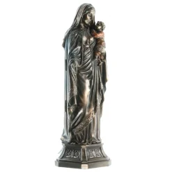 Palais du Rosaire Statue de la Vierge à l'Enfant bronze coulé à froid 20cm^ Statue Funéraire | Statue En Bronze Et Métal