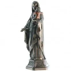 Palais du Rosaire Statue de la Vierge à l'Enfant bronze coulé à froid 20cm^ Statue Funéraire | Statue En Bronze Et Métal