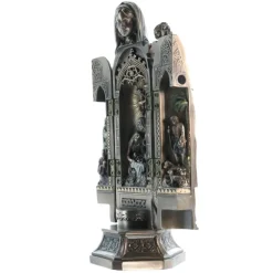 Palais du Rosaire Statue de la Vierge à l'Enfant bronze coulé à froid 20cm^ Statue Funéraire | Statue En Bronze Et Métal