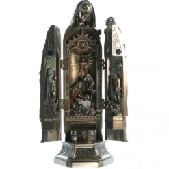 Palais du Rosaire Statue de la Vierge à l'Enfant bronze coulé à froid 20cm^ Statue Funéraire | Statue En Bronze Et Métal