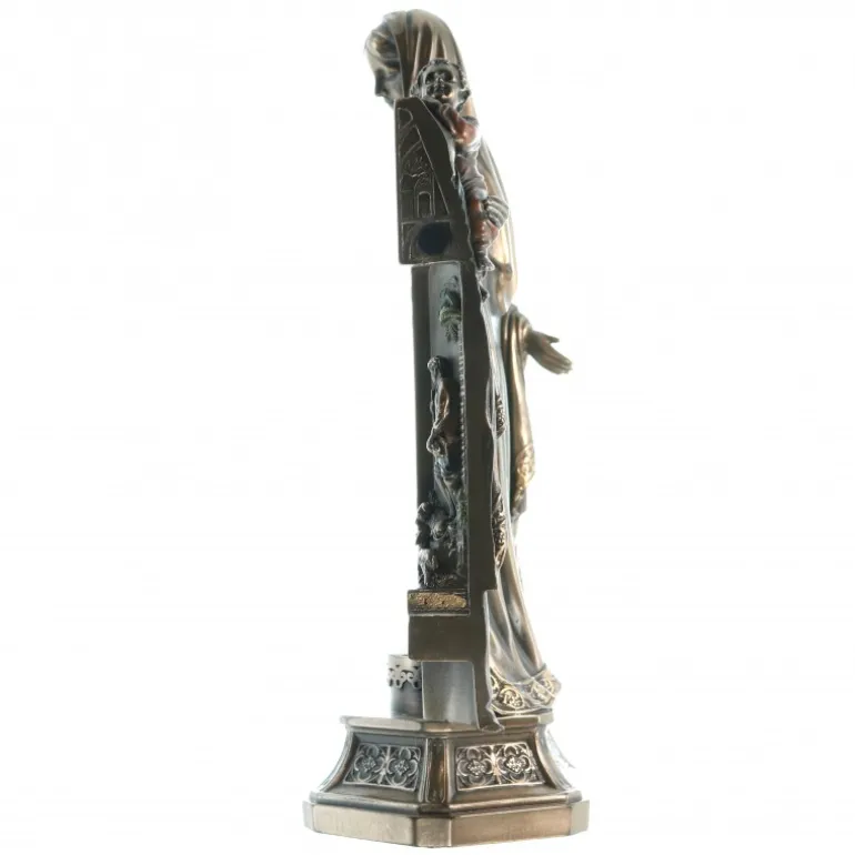 Palais du Rosaire Statue de la Vierge à l'Enfant bronze coulé à froid 20cm^ Statue Funéraire | Statue En Bronze Et Métal