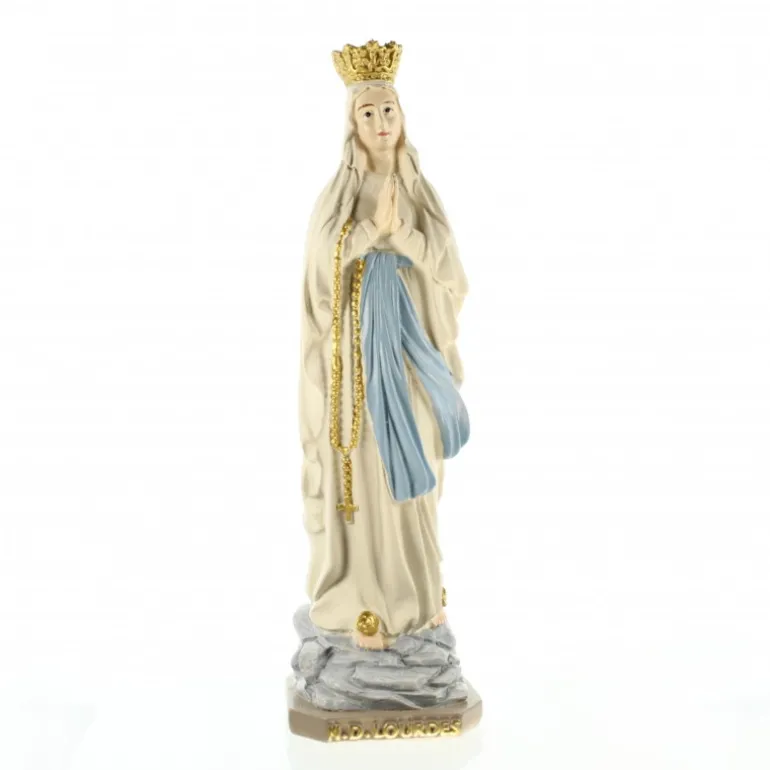 Palais du Rosaire Statue de la Vierge Couronnée en résine de 15cm^ Statue De Notre Dame De Lourdes