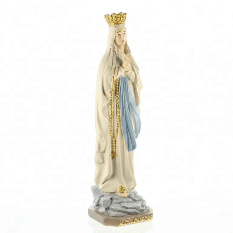 Palais du Rosaire Statue de la Vierge Couronnée en résine de 15cm^ Statue De Notre Dame De Lourdes