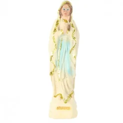 Palais du Rosaire Statue de la Vierge Marie en résine imitation bois avec paillettes dorées 6cm^ Autres Statues De La Vierge