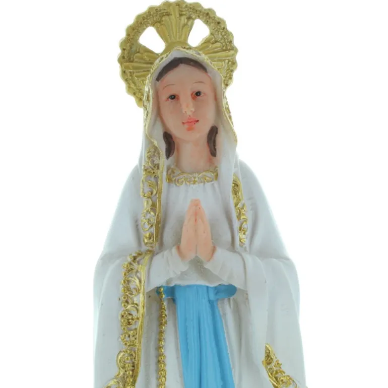 Palais du Rosaire Statue de la Vierge Marie colorée avec une auréole en résine 31cm^ Statue De Notre Dame De Lourdes