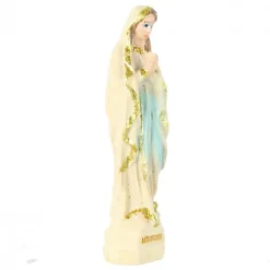 Palais du Rosaire Statue de la Vierge Marie en résine imitation bois avec paillettes dorées 6cm^ Autres Statues De La Vierge