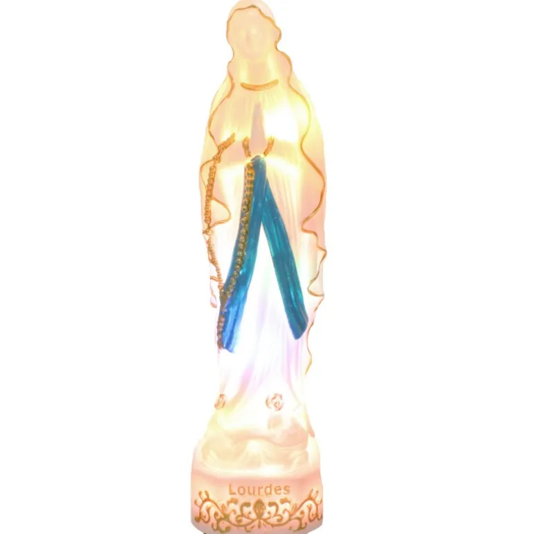 Palais du Rosaire Statue de la Vierge Marie lumineuse à pile en résine 31cm^ Statue Lumineuse