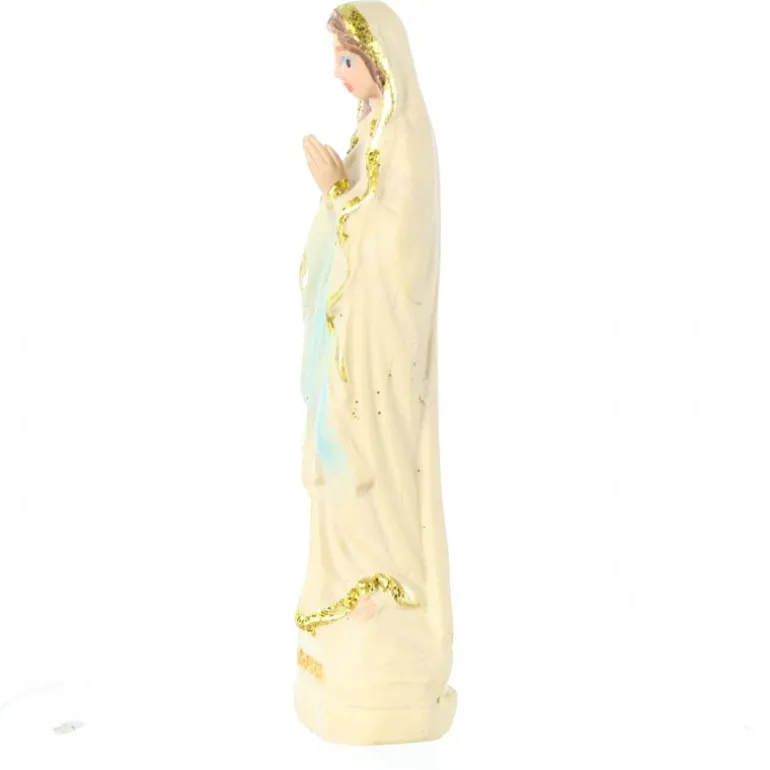 Palais du Rosaire Statue de la Vierge Marie en résine imitation bois avec paillettes dorées 6cm^ Autres Statues De La Vierge