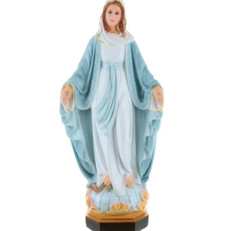 Palais du Rosaire Statue de la Vierge Miraculeuse 40cm en résine colorée^ Statue Vierge Miraculeuse