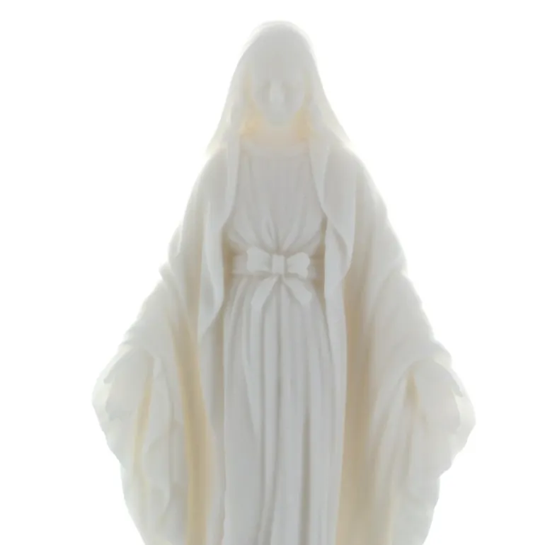Palais du Rosaire Statue de la Vierge Miraculeuse en albâtre blanche 17 cm^ Statue Vierge Miraculeuse