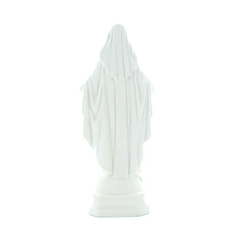Palais du Rosaire Statue de la Vierge Miraculeuse 20cm en albâtre blanche^ Statue Vierge Miraculeuse