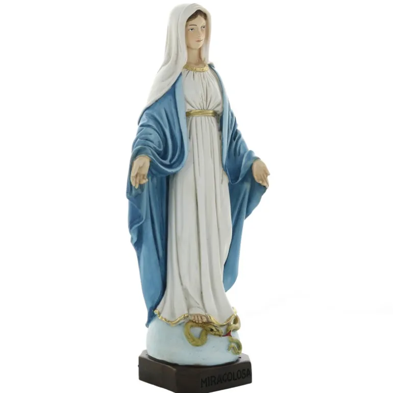 Palais du Rosaire Statue de la Vierge Miraculeuse en résine colorée 30 cm^ Statue Vierge Miraculeuse