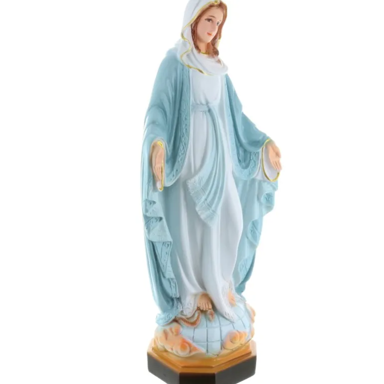 Palais du Rosaire Statue de la Vierge Miraculeuse 40cm en résine colorée^ Statue Vierge Miraculeuse