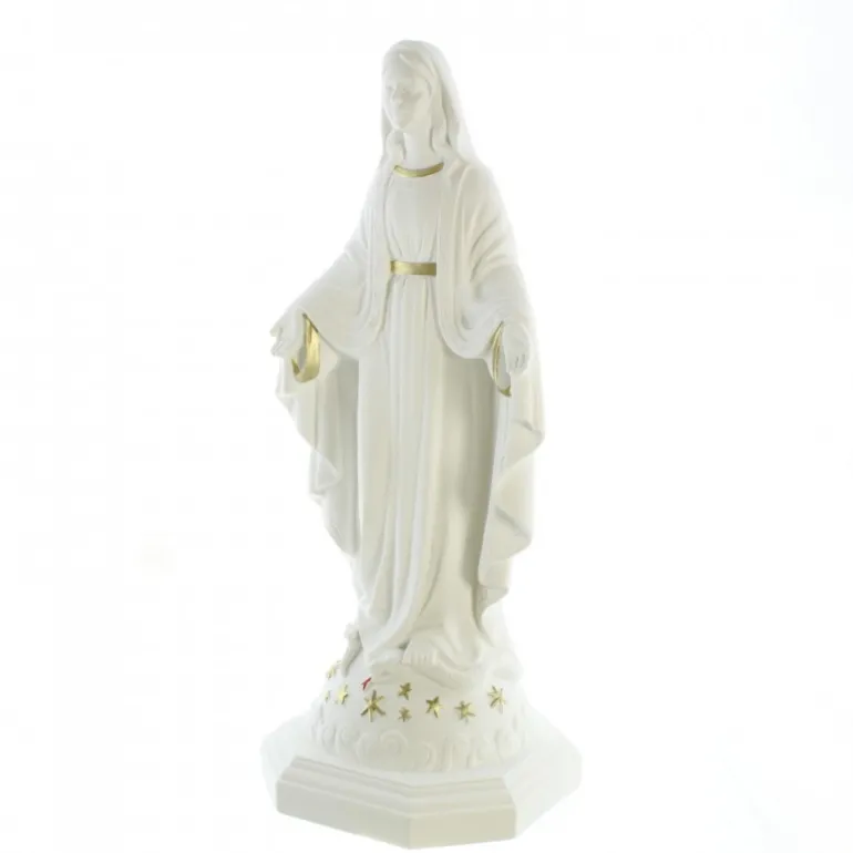 Palais du Rosaire Statue de la Vierge Miraculeuse blanche de 20cm en résine^ Statue Vierge Miraculeuse