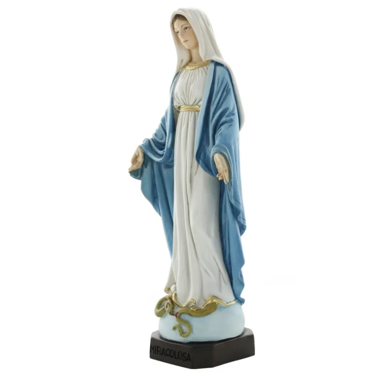 Palais du Rosaire Statue de la Vierge Miraculeuse en résine colorée 30 cm^ Statue Vierge Miraculeuse