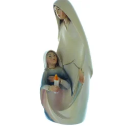 Palais du Rosaire Statue de l'Apparition de Lourdes en bois de hêtre coloré 17cm^ Statue En Bois