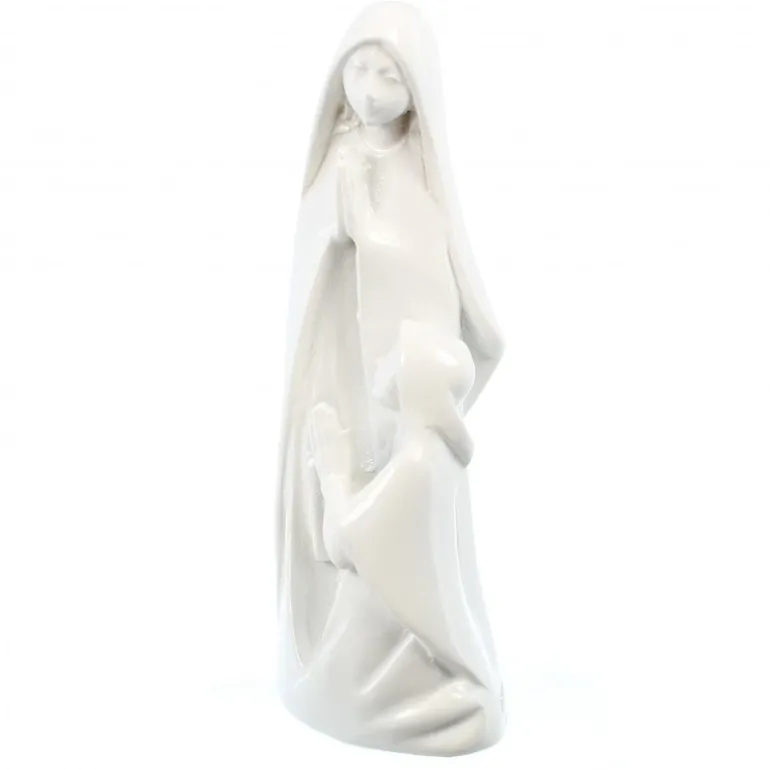 Palais du Rosaire Statue de l'Apparition en résine blanche 10cm^ Statue De Notre Dame De Lourdes