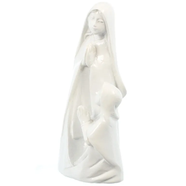 Palais du Rosaire Statue de l'Apparition en résine blanche 8cm^ Statue De Notre Dame De Lourdes