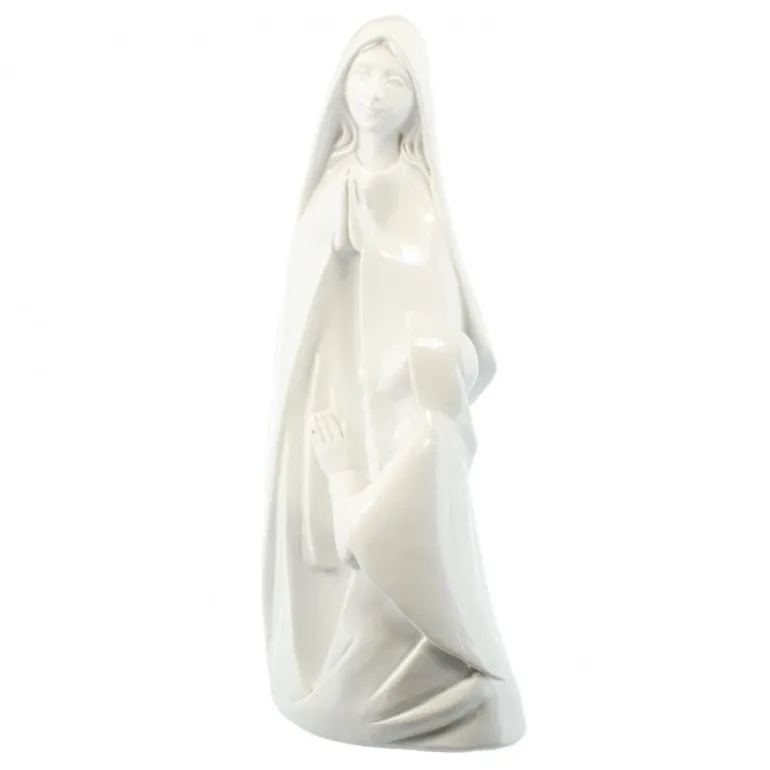 Palais du Rosaire Statue de l'Apparition en résine blanche 22cm^ Statue De Notre Dame De Lourdes