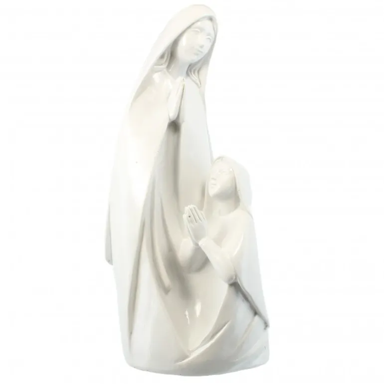 Palais du Rosaire Statue de l'Apparition en résine blanche 22cm^ Statue De Notre Dame De Lourdes