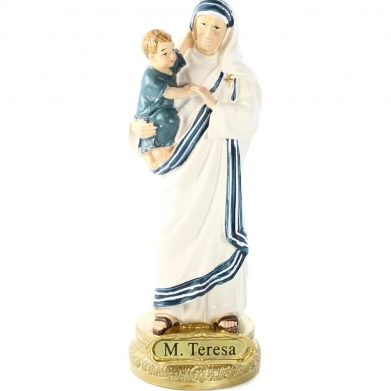 Palais du Rosaire Statue de Mère Teresa de 14cm en résine colorée^ Autres Statues De Saints