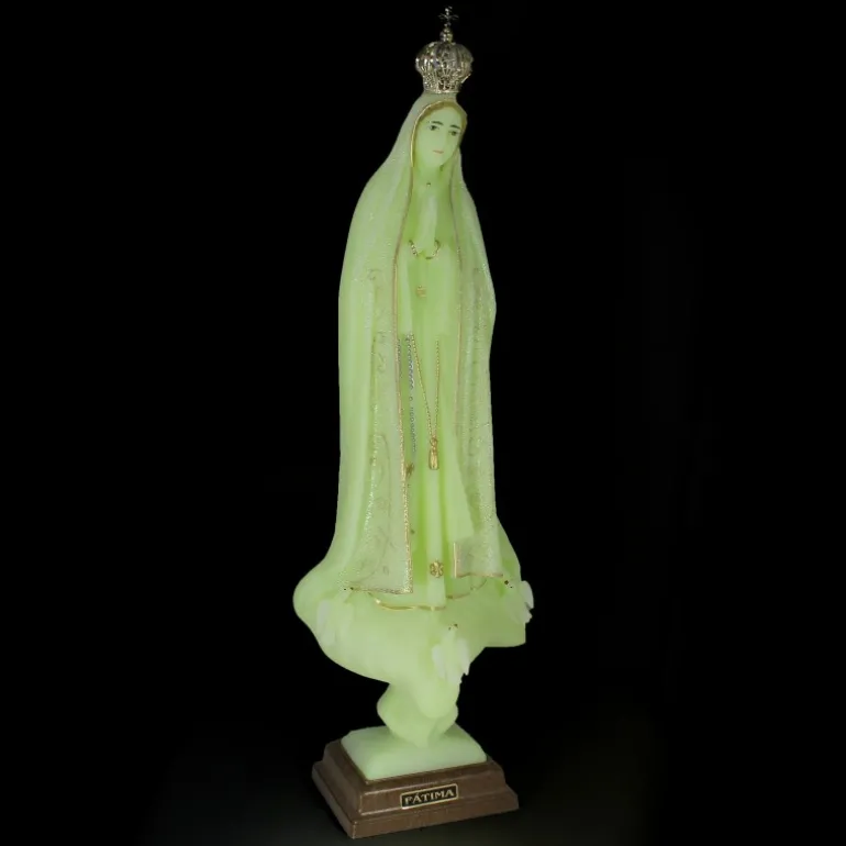 Palais du Rosaire Statue de Notre Dame de Fatima lumineuse de 44cm en résine^ Statue Lumineuse | Statue Vierge De Fatima