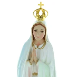 Palais du Rosaire Statue de Notre Dame de Fatima en résine avec des brillants 45cm^ Statue Vierge De Fatima
