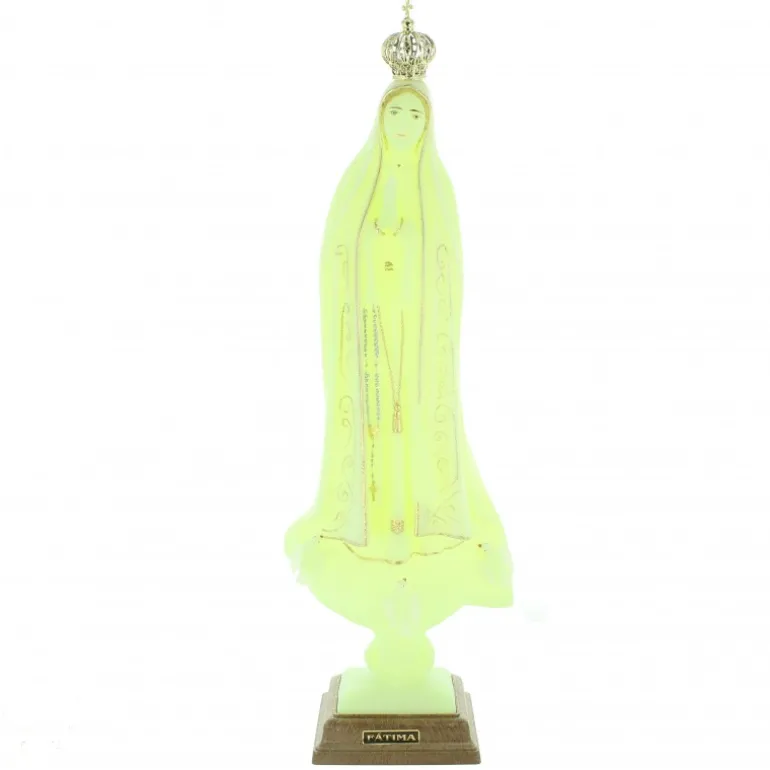 Palais du Rosaire Statue de Notre Dame de Fatima lumineuse de 44cm en résine^ Statue Lumineuse | Statue Vierge De Fatima