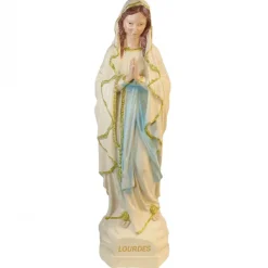 Palais du Rosaire Statue de Notre Dame de Lourdes en résine imitation bois et paillettes 60 cm^ Statue De Notre Dame De Lourdes
