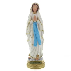 Palais du Rosaire Statue de Notre Dame de Lourdes en résine colorée 22cm^ Statue De Notre Dame De Lourdes