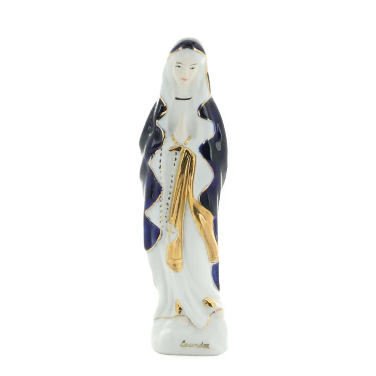 Palais du Rosaire Statue de Notre Dame de Lourdes en porcelaine 16 cm^ Statue De Notre Dame De Lourdes