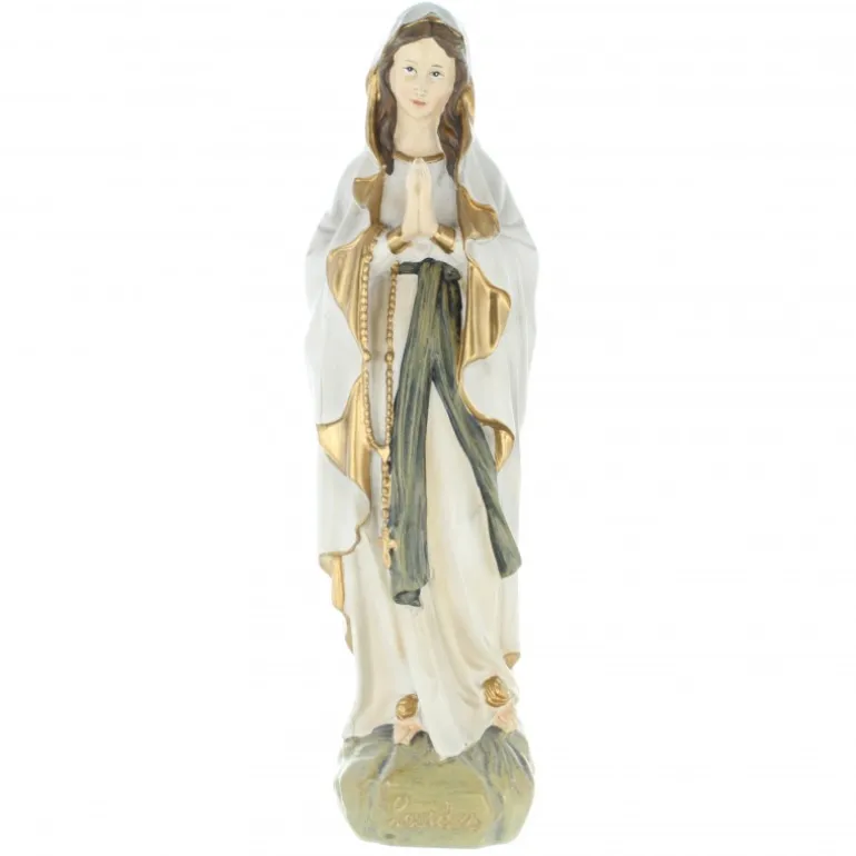 Palais du Rosaire Statue de Notre Dame de Lourdes en résine style antique de 25cm^ Statue De Notre Dame De Lourdes