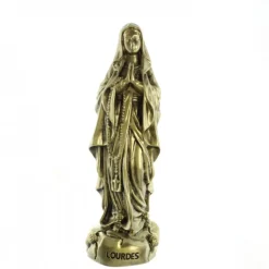 Palais du Rosaire Statue de Notre Dame de Lourdes de 20cm en résine imitation bronze^ Statue De Notre Dame De Lourdes