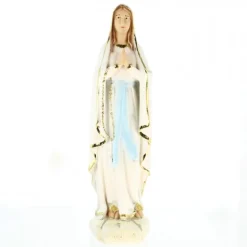 Palais du Rosaire Statue de Notre Dame de Lourdes de 20cm en résine feuille d'or^ Statue De Notre Dame De Lourdes