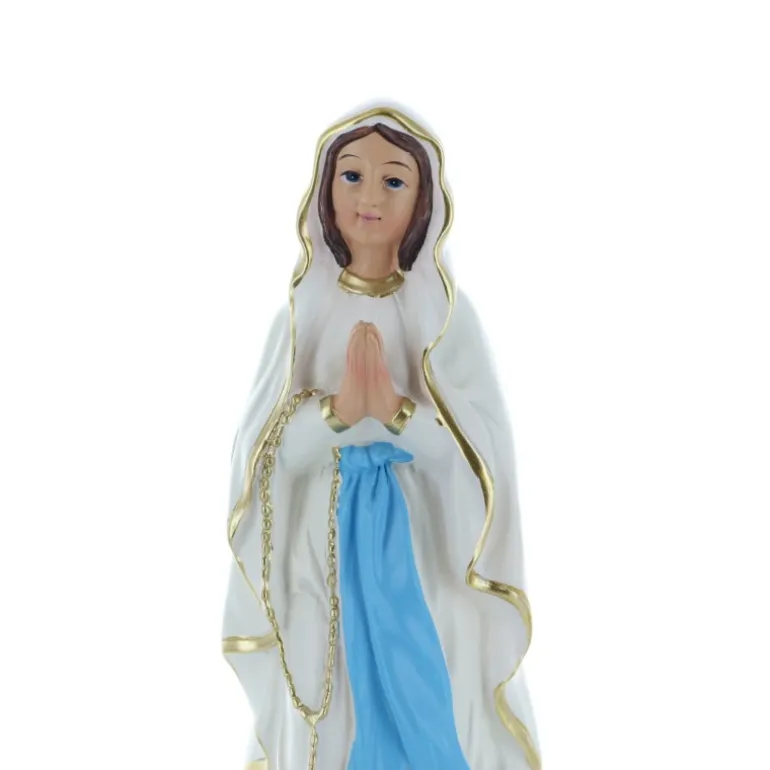 Palais du Rosaire Statue de Notre Dame de Lourdes en résine colorée 22cm^ Statue De Notre Dame De Lourdes