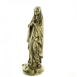 Palais du Rosaire Statue de Notre Dame de Lourdes de 20cm en résine imitation bronze^ Statue De Notre Dame De Lourdes
