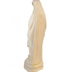 Palais du Rosaire Statue de Notre Dame de Lourdes en résine imitation bois et paillettes 60 cm^ Statue De Notre Dame De Lourdes