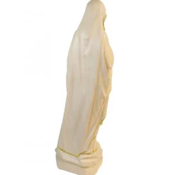 Palais du Rosaire Statue de Notre Dame de Lourdes en résine imitation bois et paillettes 60 cm^ Statue De Notre Dame De Lourdes
