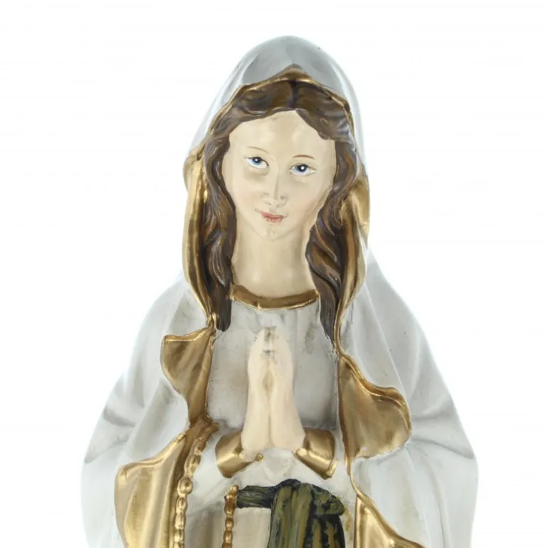 Palais du Rosaire Statue de Notre Dame de Lourdes en résine style antique de 25cm^ Statue De Notre Dame De Lourdes
