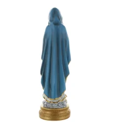 Palais du Rosaire Statue de Notre Dame de Lourdes vêtue d'un manteau bleu 23cm^ Statue De Notre Dame De Lourdes