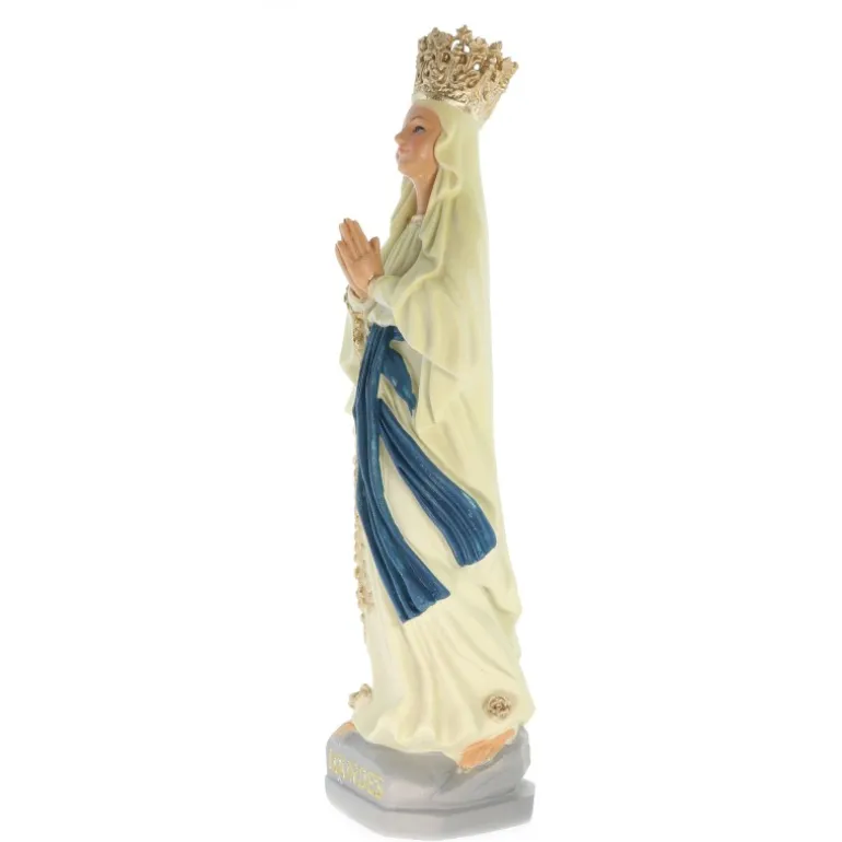 Palais du Rosaire Statue de Notre Dame de Lourdes couronnée en résine de 25cm^ Statue De Notre Dame De Lourdes