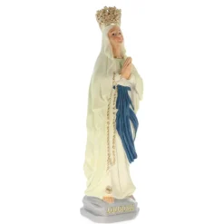 Palais du Rosaire Statue de Notre Dame de Lourdes couronnée en résine de 25cm^ Statue De Notre Dame De Lourdes