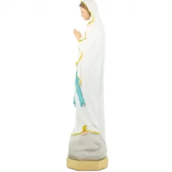 Palais du Rosaire Statue de Notre Dame de Lourdes avec liseret pailleté doré en résine de 60cm^ Statue De Grande Taille | Statue De Notre Dame De Lourdes