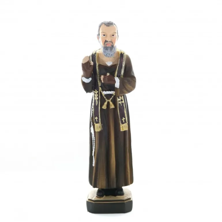 Palais du Rosaire Statue de Padre Pio en résine colorée 15 cm^ Autres Statues De Saints