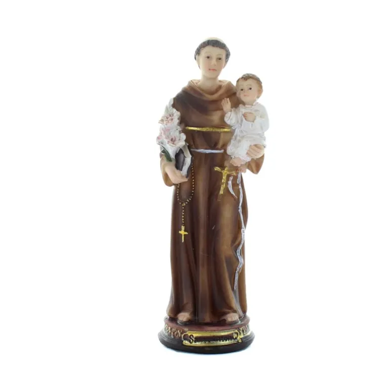 Palais du Rosaire Statue de Saint Antoine décorée en résine 12 cm^ Statue De Saint Antoine
