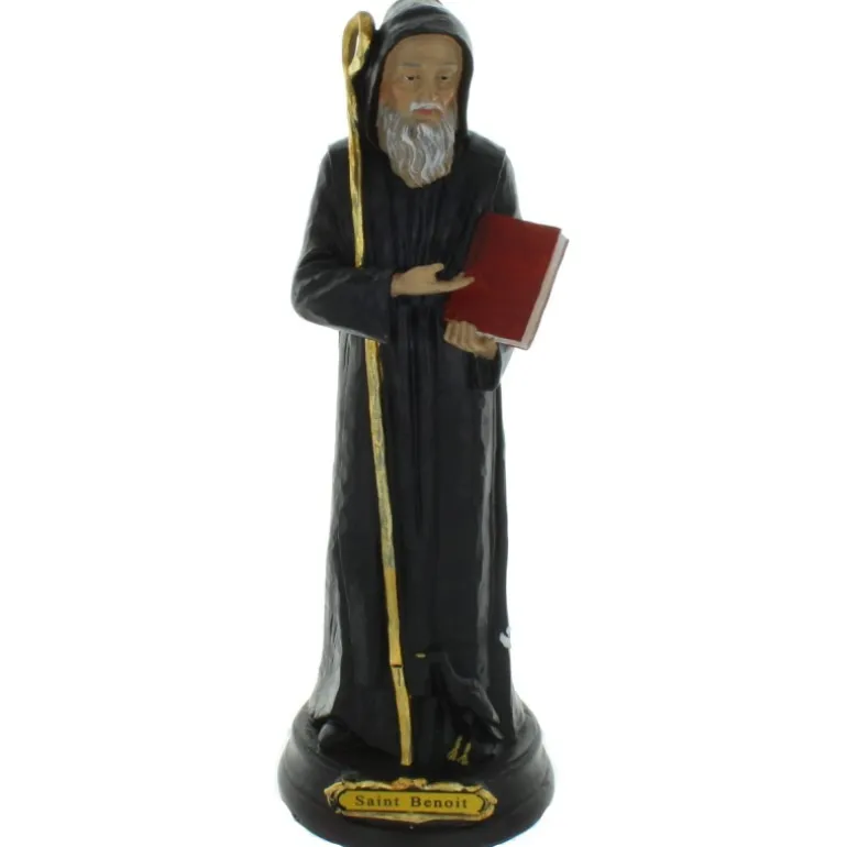 Palais du Rosaire Statue de Saint Benoît en résine 30cm^ Statue De Saint Benoît